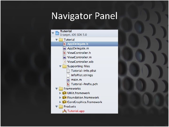 Navigator Panel 