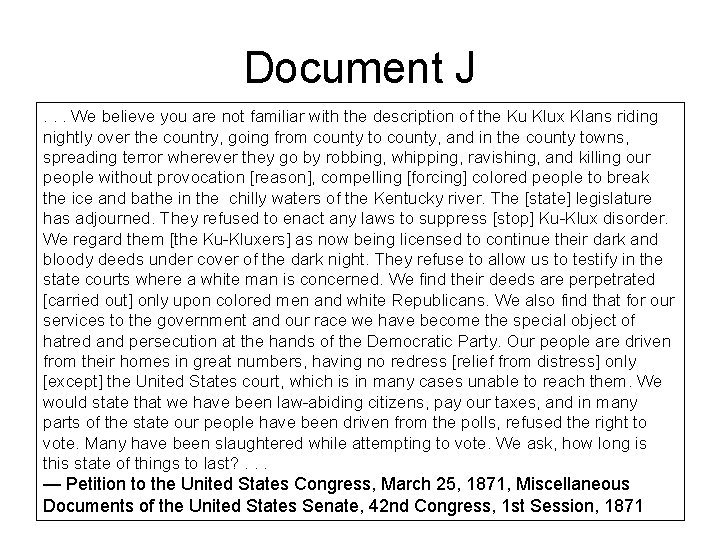 Document J. . . We believe you are not familiar with the description of Document J. . . We believe you are not familiar with the description of
