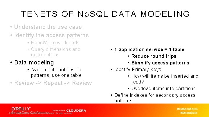 TENETS OF No. SQL DATA MODELING • Understand the use case • Identify the