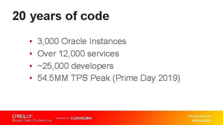 20 years of code • • 3, 000 Oracle Instances Over 12, 000 services