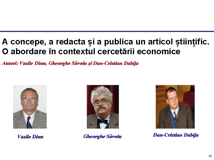 A concepe, a redacta și a publica un articol științific. O abordare în contextul