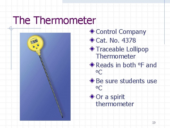 The Thermometer Control Company Cat. No. 4378 Traceable Lollipop Thermometer Reads in both o.