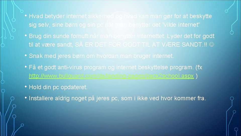  • Hvad betyder internet sikkerhed og hvad kan man gør for at beskytte