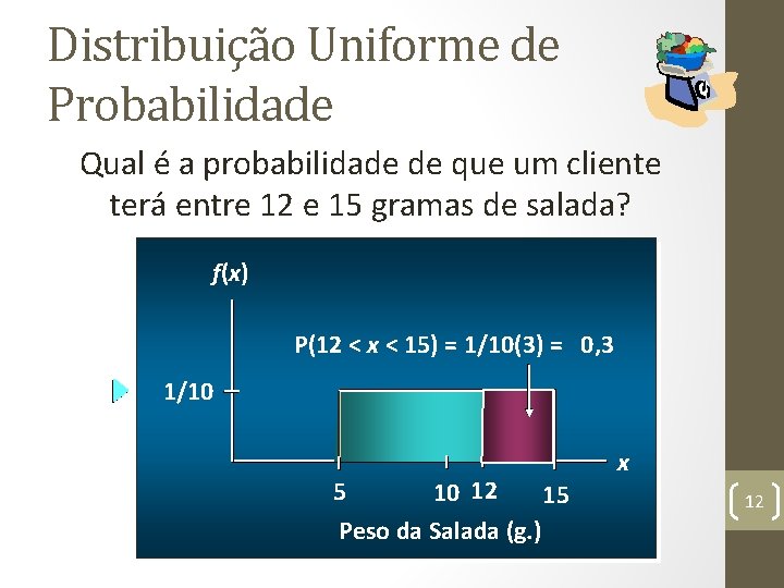 Distribuição Uniforme de Probabilidade Qual é a probabilidade de que um cliente terá entre