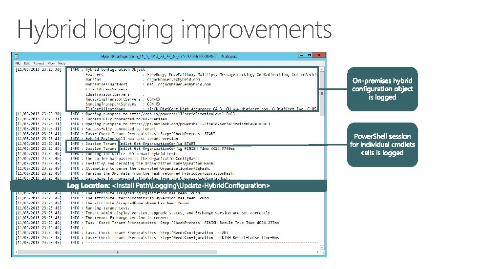 Hybrid logging improvements 