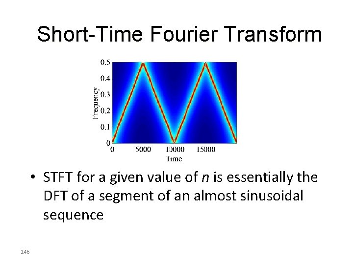 Short-Time Fourier Transform • STFT for a given value of n is essentially the