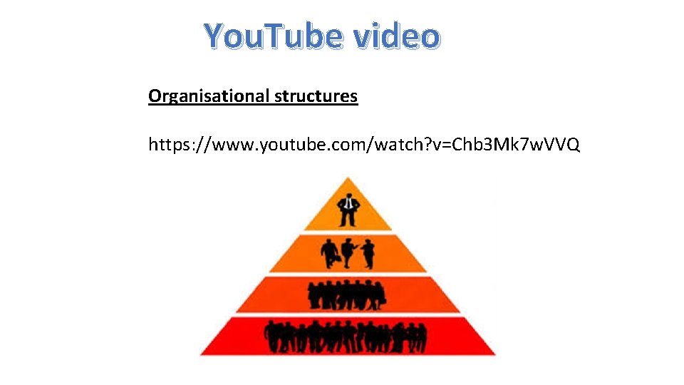 You. Tube video Organisational structures https: //www. youtube. com/watch? v=Chb 3 Mk 7 w.