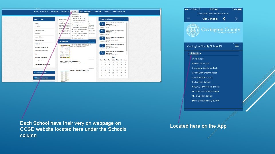 Each School have their very on webpage on CCSD website located here under the