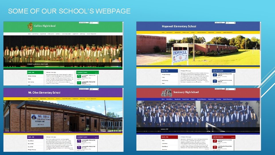SOME OF OUR SCHOOL’S WEBPAGE 