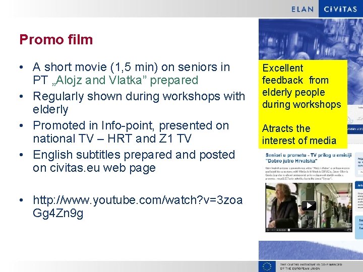 Promo film • A short movie (1, 5 min) on seniors in PT „Alojz