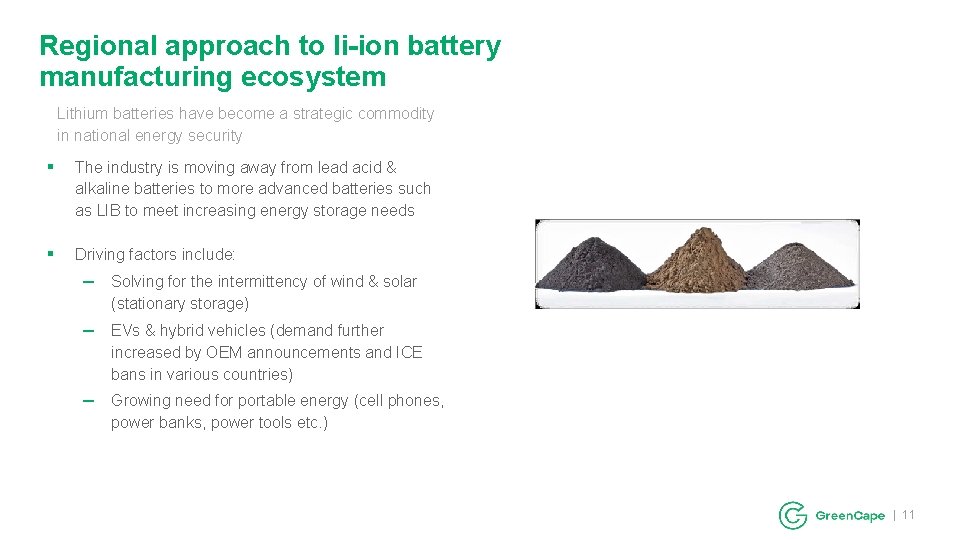 Regional approach to li-ion battery manufacturing ecosystem Lithium batteries have become a strategic commodity
