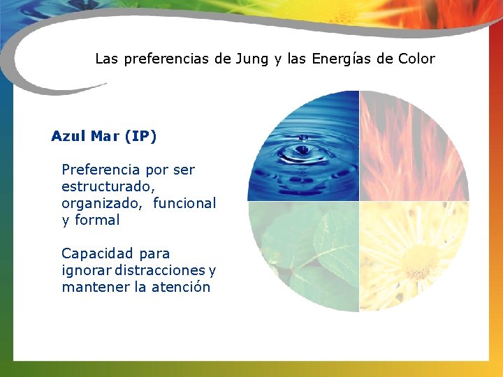 Las preferencias de Jung y las Energías de Color Azul Mar (IP) Preferencia por