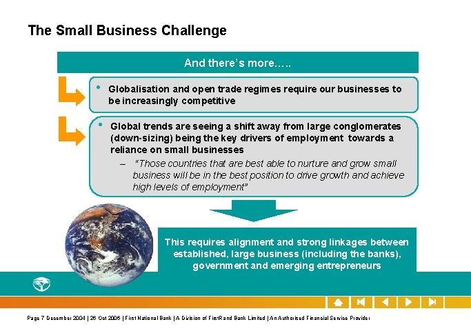 The Small Business Challenge And there’s more…. . • Globalisation and open trade regimes
