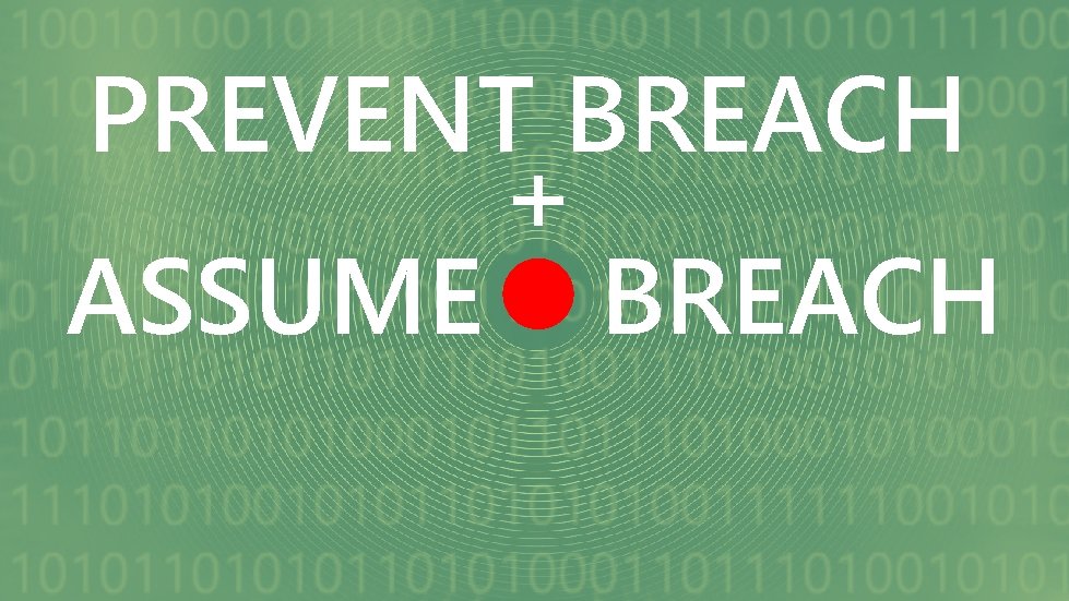 PREVENT BREACH + ASSUME BREACH 