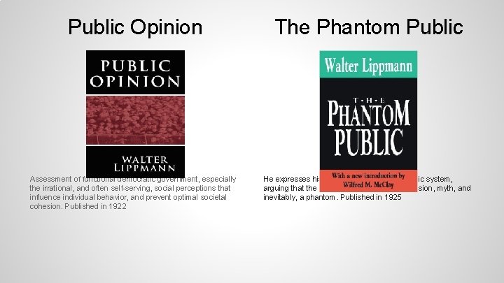 Public Opinion The Phantom Public Assessment of functional democratic government, especially the irrational, and