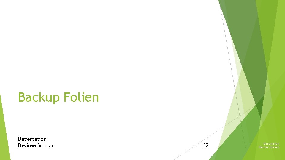 Backup Folien Dissertation Desiree Schrom 33 Dissertation Desiree Schrom 