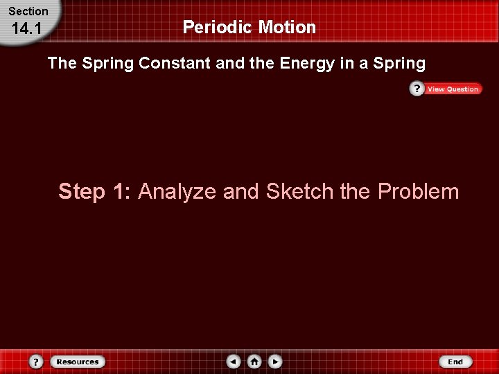 Section 14. 1 Periodic Motion The Spring Constant and the Energy in a Spring