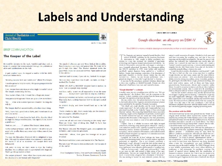 Labels and Understanding 
