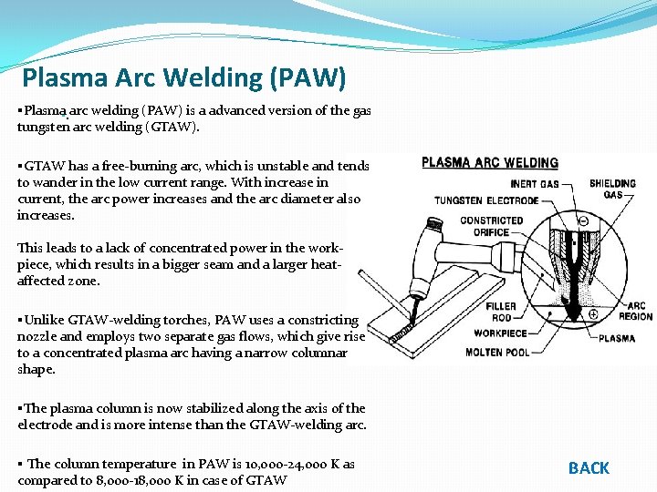 Plasma Arc Welding (PAW) §Plasma • . arc welding (PAW) is a advanced version