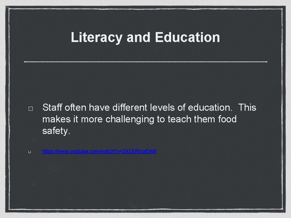 Literacy and Education Staff often have different levels of education. This makes it more