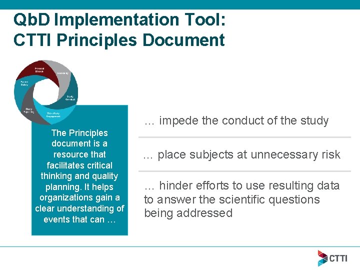 Qb. D Implementation Tool: CTTI Principles Document … impede the conduct of the study