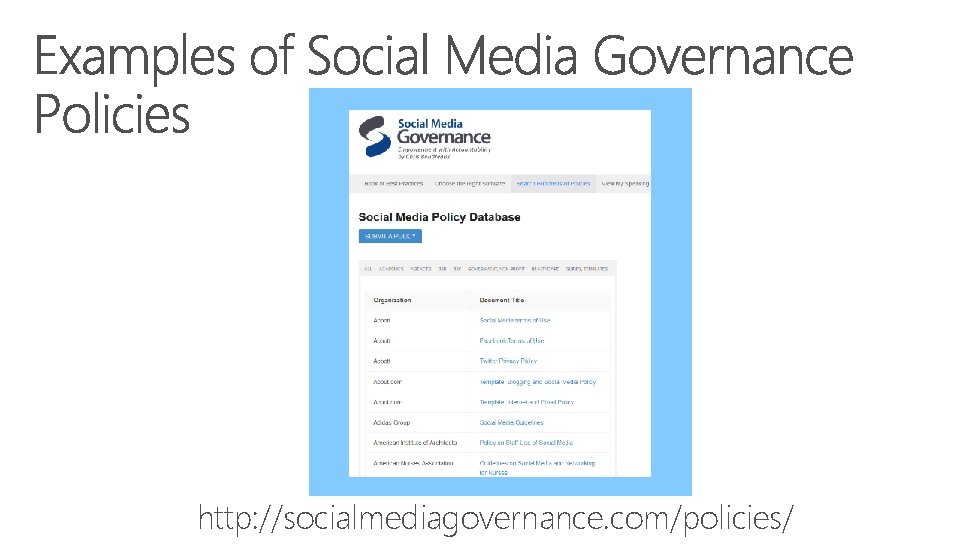 http: //socialmediagovernance. com/policies/ 