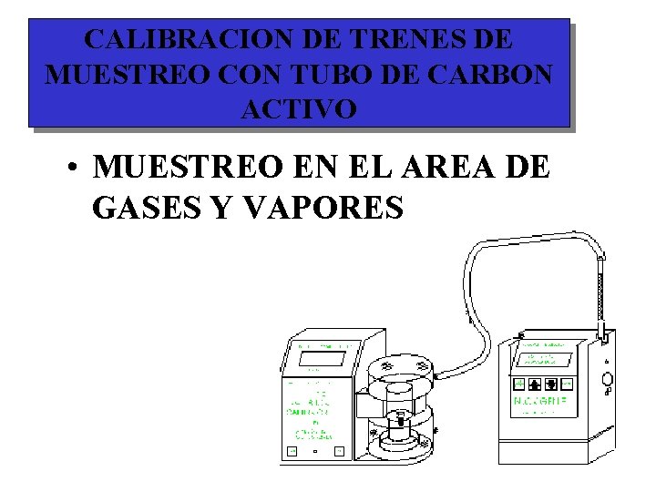 CALIBRACION DE TRENES DE MUESTREO CON TUBO DE CARBON ACTIVO • MUESTREO EN EL