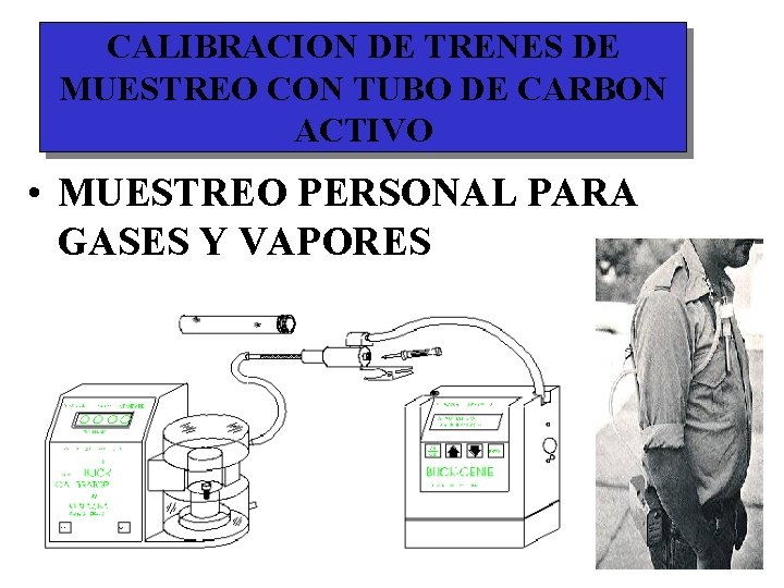 CALIBRACION DE TRENES DE MUESTREO CON TUBO DE CARBON ACTIVO • MUESTREO PERSONAL PARA