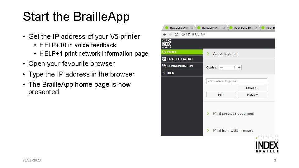Braille App Introduciton Braille printing made easy www