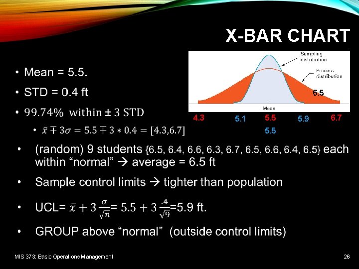 X-BAR CHART • 6. 5 4. 3 5. 1 5. 5 5. 9 6. X-BAR CHART • 6. 5 4. 3 5. 1 5. 5 5. 9 6.