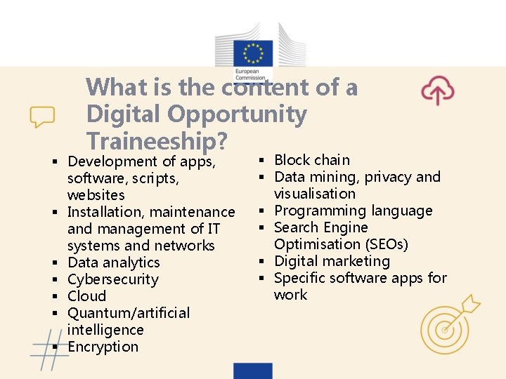 What is the content of a Digital Opportunity Traineeship? § Development of apps, software,
