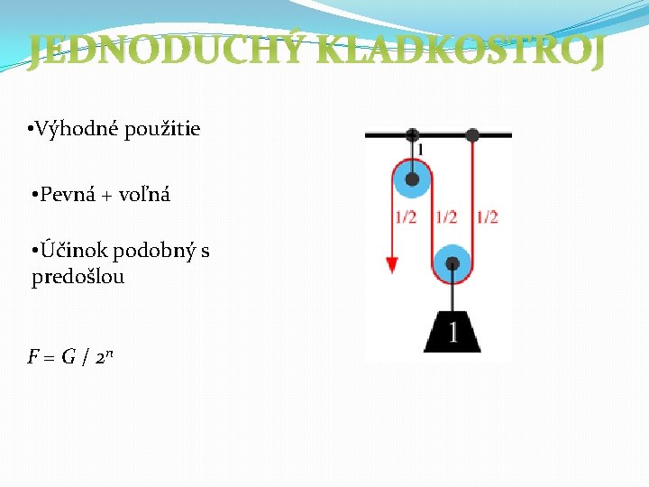 JEDNODUCHÝ KLADKOSTROJ • Výhodné použitie • Pevná + voľná • Účinok podobný s predošlou