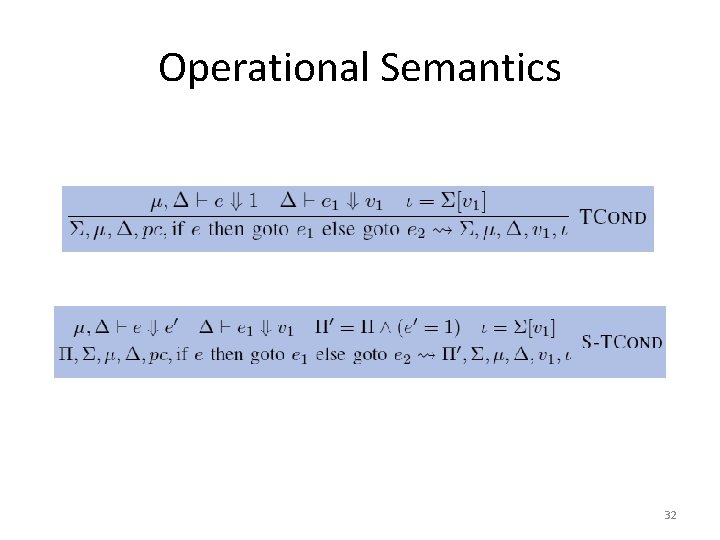 Operational Semantics 32 