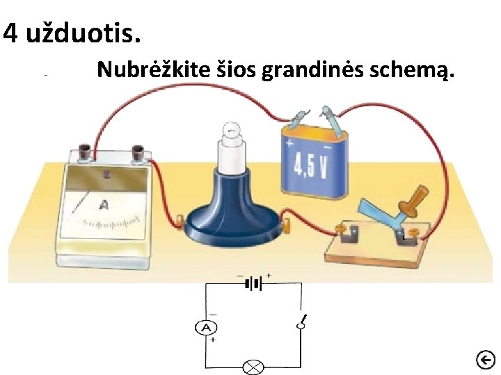  4 užduotis. Nubrėžkite šios grandinės schemą. 