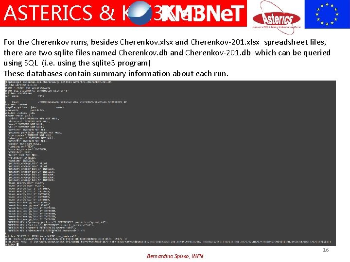 ASTERICS & KM 3 Ne. T For the Cherenkov runs, besides Cherenkov. xlsx and