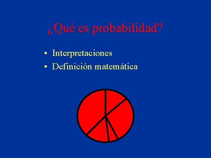 ¿Qué es probabilidad? • Interpretaciones • Definición matemática 