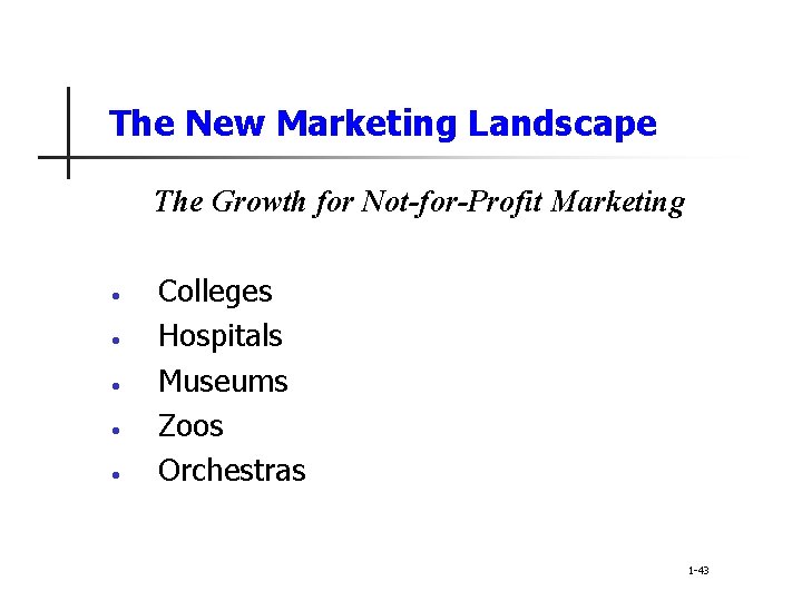 The New Marketing Landscape The Growth for Not-for-Profit Marketing • • • Colleges Hospitals