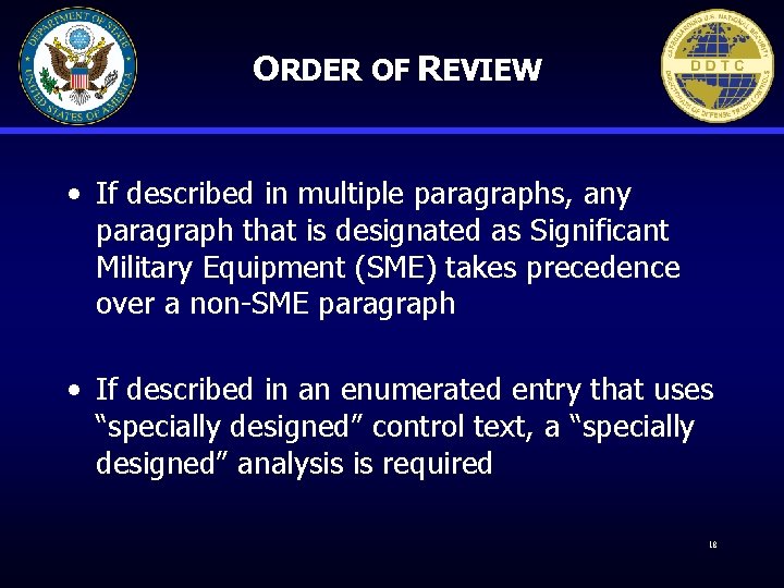 ORDER OF REVIEW • If described in multiple paragraphs, any paragraph that is designated