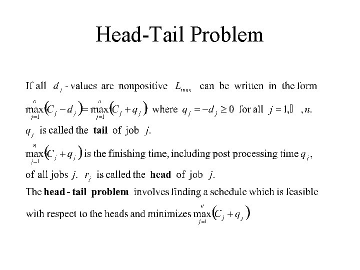 Head-Tail Problem 