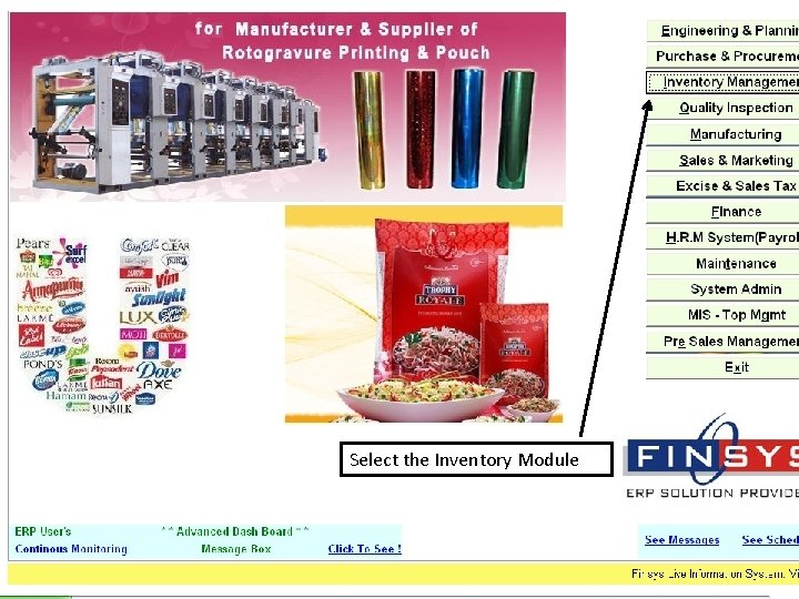 Select the Inventory Module 