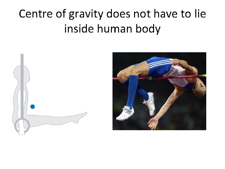 Centre of gravity does not have to lie inside human body 
