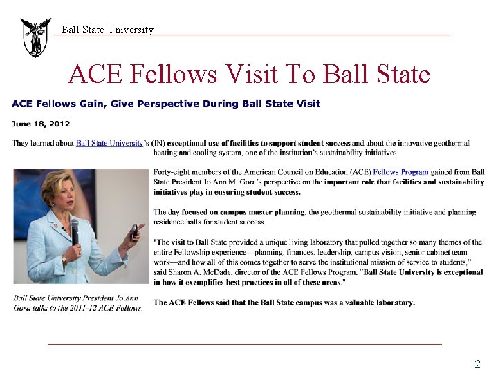 Ball State University ACE Fellows Visit To Ball State 2 