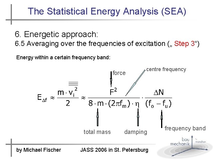 The Statistical Energy Analysis (SEA) 6. Energetic approach: 6. 5 Averaging over the frequencies