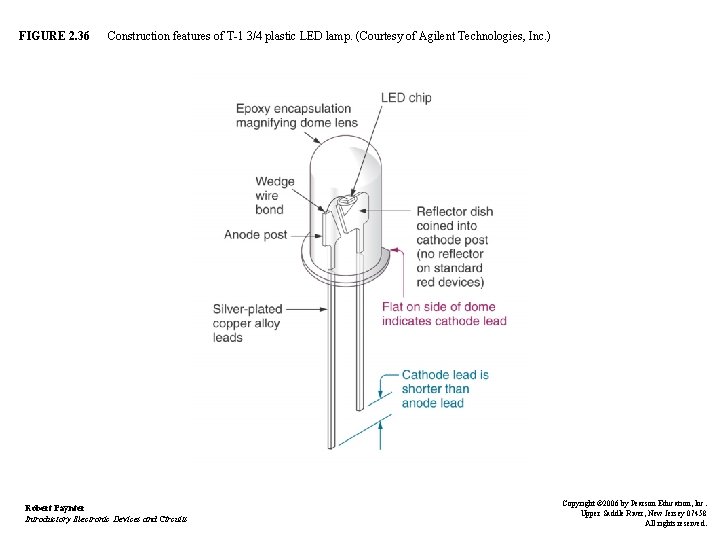 FIGURE 2. 36 Construction features of T-1 3/4 plastic LED lamp. (Courtesy of Agilent