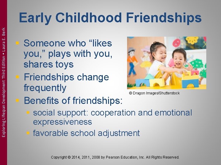 Exploring Lifespan Development Third Edition Laura E. Berk Early Childhood Friendships § Someone who Exploring Lifespan Development Third Edition Laura E. Berk Early Childhood Friendships § Someone who
