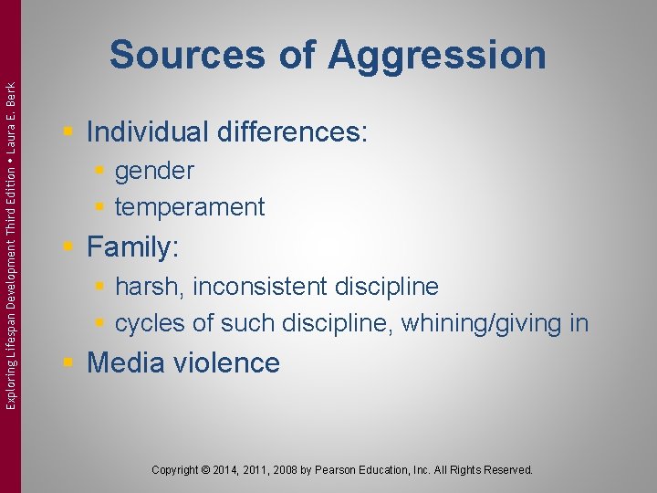 Exploring Lifespan Development Third Edition Laura E. Berk Sources of Aggression § Individual differences: Exploring Lifespan Development Third Edition Laura E. Berk Sources of Aggression § Individual differences: