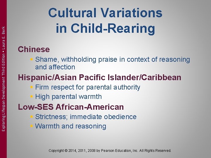 Exploring Lifespan Development Third Edition Laura E. Berk Cultural Variations in Child-Rearing Chinese § Exploring Lifespan Development Third Edition Laura E. Berk Cultural Variations in Child-Rearing Chinese §