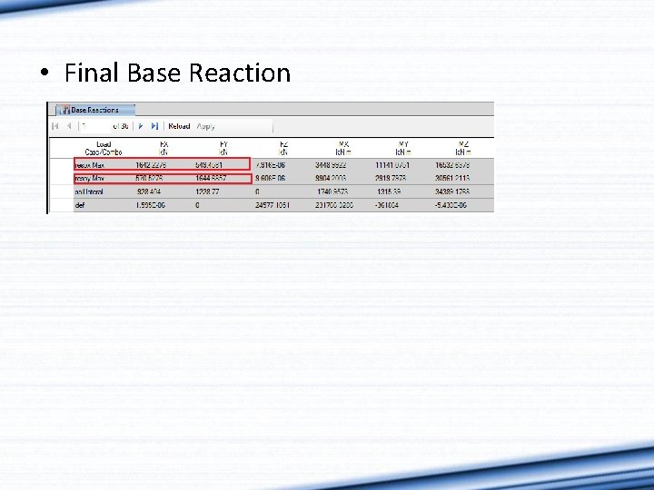  • Final Base Reaction 