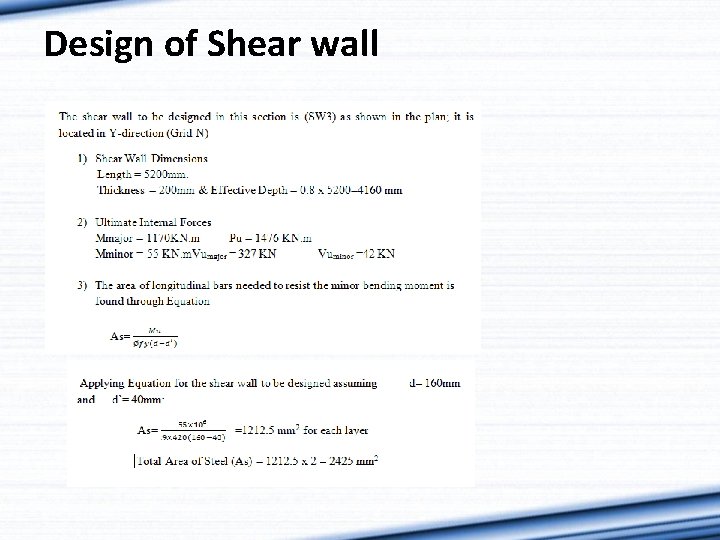 Design of Shear wall 
