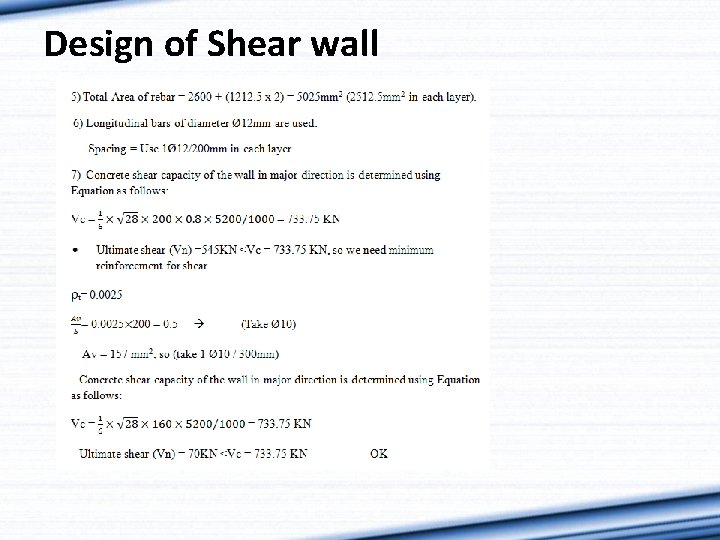 Design of Shear wall 